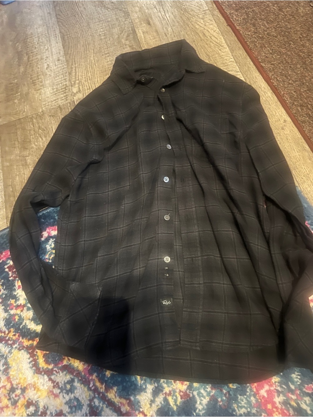 Rails plaid button down size small